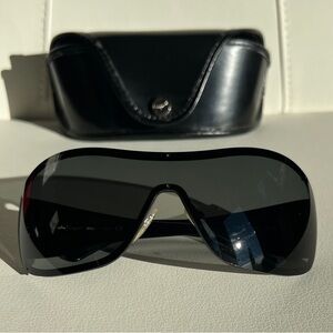 Vintage Salvatore Ferragamo Shield Sunglasses with Swarovski Crystals